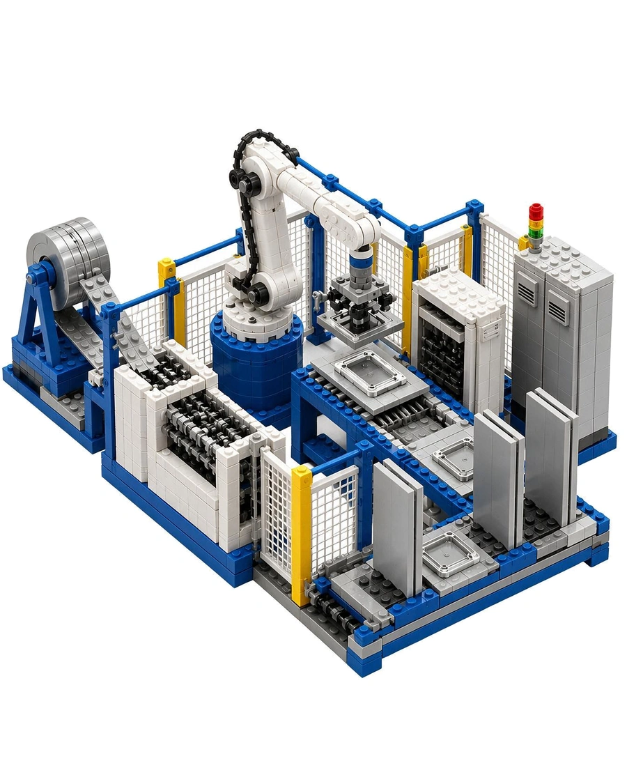Abstract modular industrial automation production cell by YH AUTOMATION
